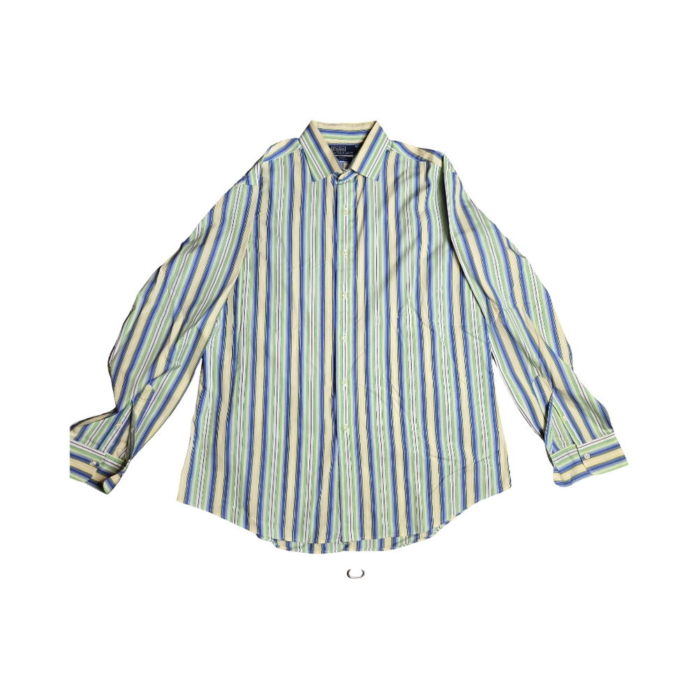 Polo Ralph Lauren Men's Striped Regent Custom Fit Dress Shirt Size: XL